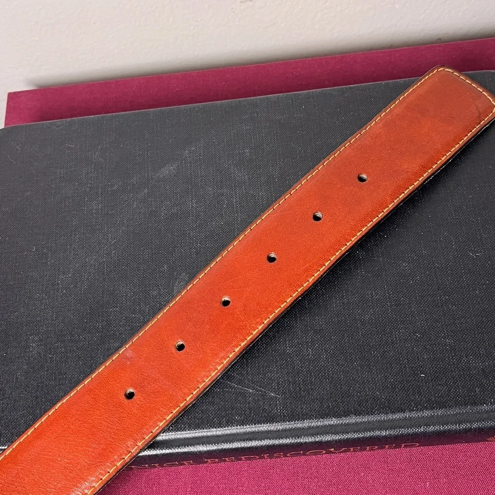 John Weitz Cognac Old‎ English Cashmere Glove Tanned Leather Men's Belt Sz 40